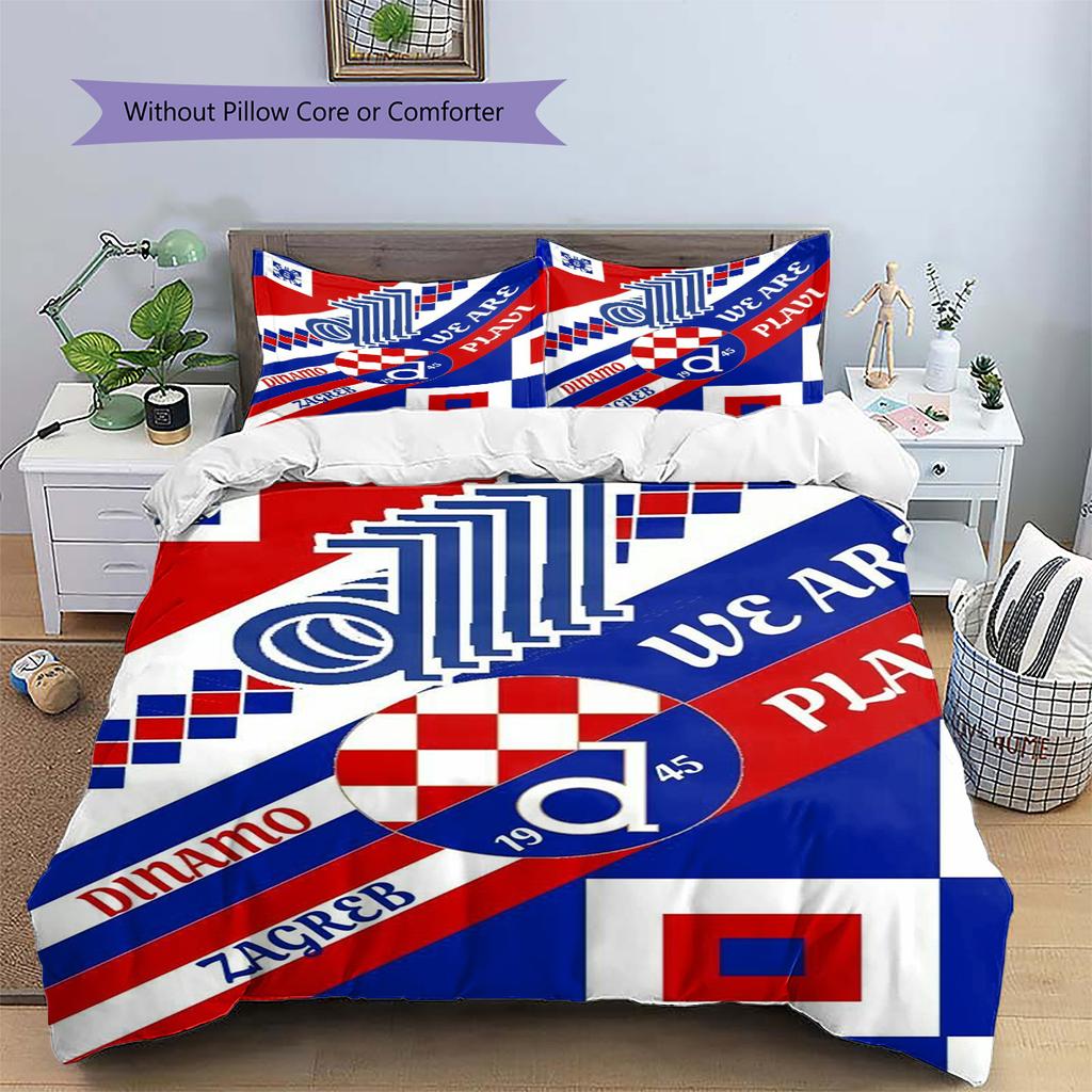 Dinamo Zagreb Pattern Bedding Set Quilt Cover Pillowcase Home Decor Gift (1 * duvet cover + 2 * pillowcase, without core)