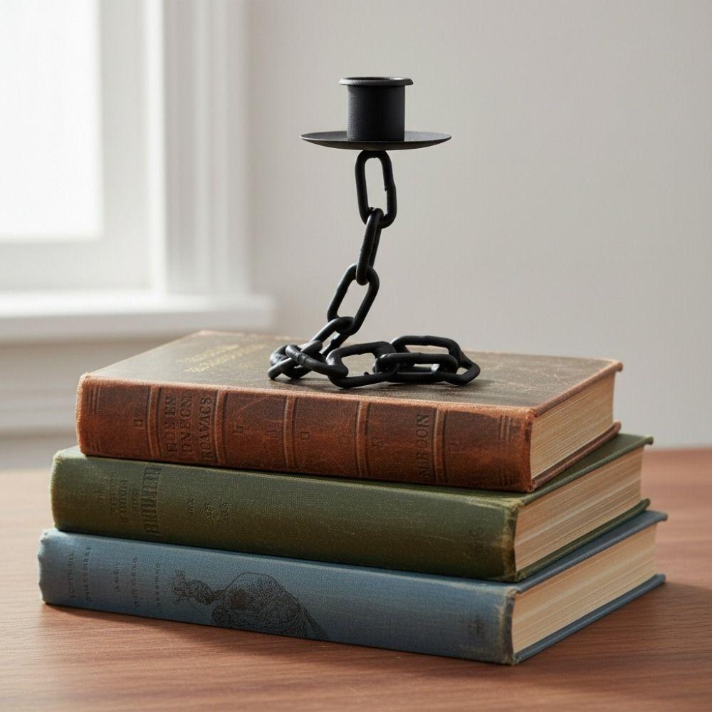 Gothic Halloween Suspended Chain Candlestick Industrial Style Dinning Table Centerpiece Bedside