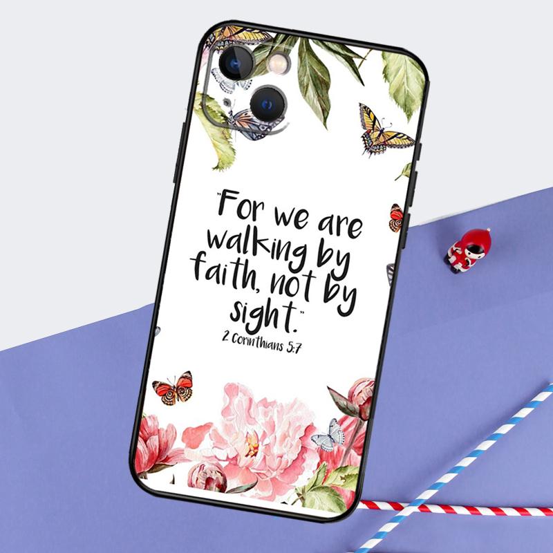 

Bible Verse Phone Case For iPhone 16 Pro Max 12 13 Mini 11 14 15 Pro Max XR 15 16 Plus 16e Back Cover iPhone 16 Pro