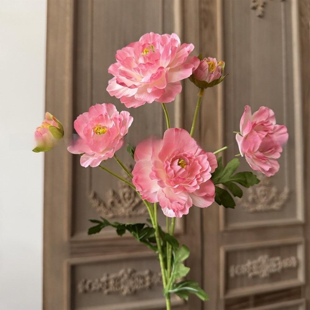 6 Heads Fake Flower with Buds Artificial Faux Plants Peony Artificial Flower  Wedding Decoration