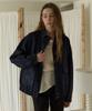 AMONG A Suede Bomber Jumper_Navy