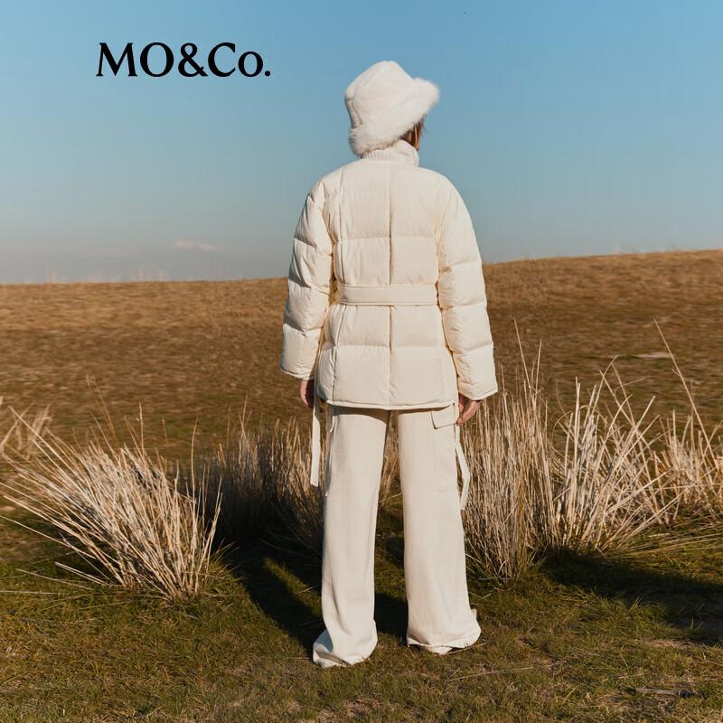 MO&Co. New Chinese Style Wool Shawl Down Jacket with Belt