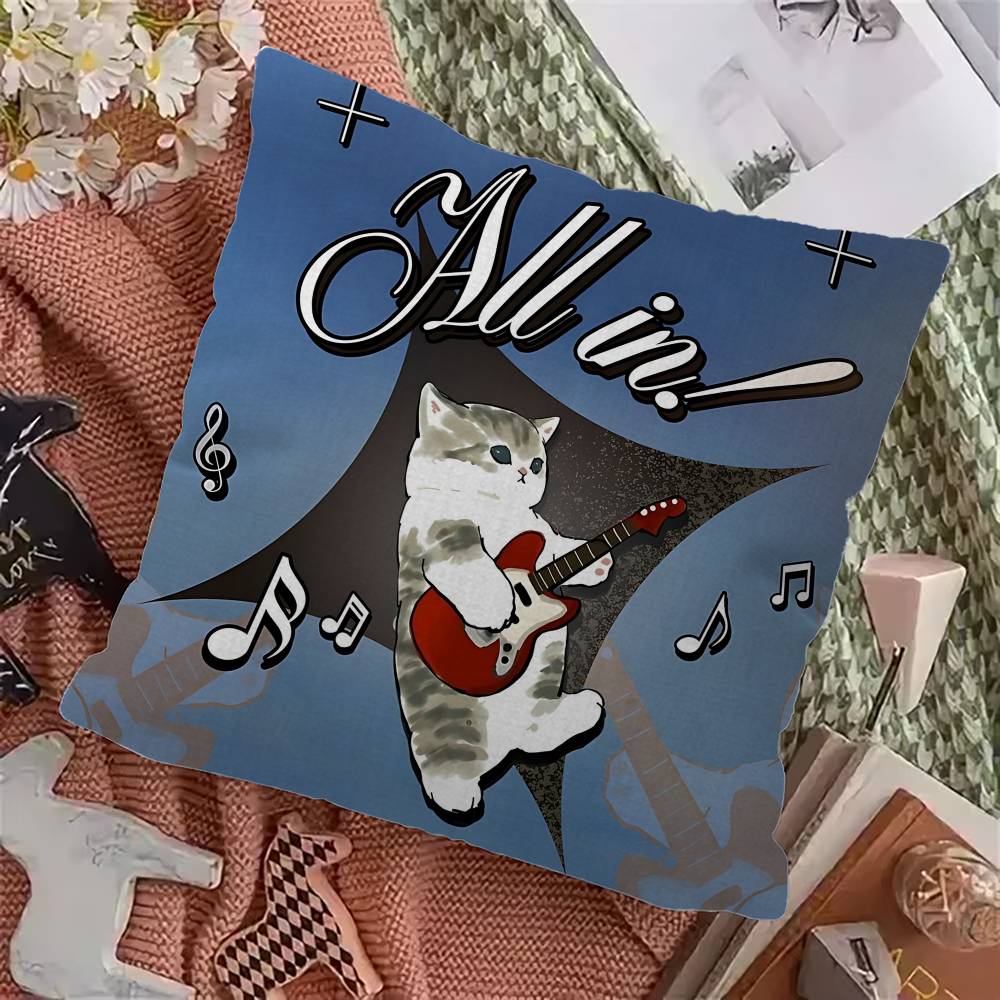 Милый кот M-mofusandS Наволочки Мультяшная Декоративная Подушка для Дивана Домашняя Двусторонняя Печать Короткий Плюш Милая Наволочка 12x12Inch