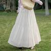 Women's High-Waisted A-Line Cotton Midi Skirt
