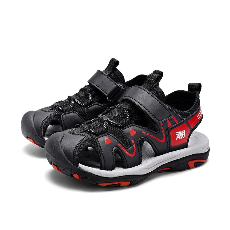 Chłopięce sandały sportowe plażowe z zamkniętymi palcami i obrotowym guzikiem dla chłopców Sandały sportowe dla dziewcząt Sandały dziecięce