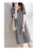 Women's Summer 2023 Elegant Striped Hooded Mid-Length Dress