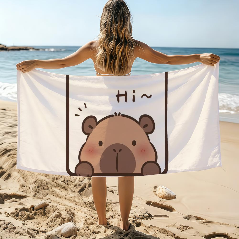 

Cute Cartoon C-CapybaraS Towel Beach Towel Oversized Quick Dry Towel Absorbent Soft Swim BeachTowels for Men Women W40*H60(CM)