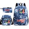 School Season Student Backpack Heat Transfer Backpack Satchel Pencil Bag Three-Piece Set