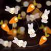 LED Easter Bunny & Egg Copper Wire String Lights