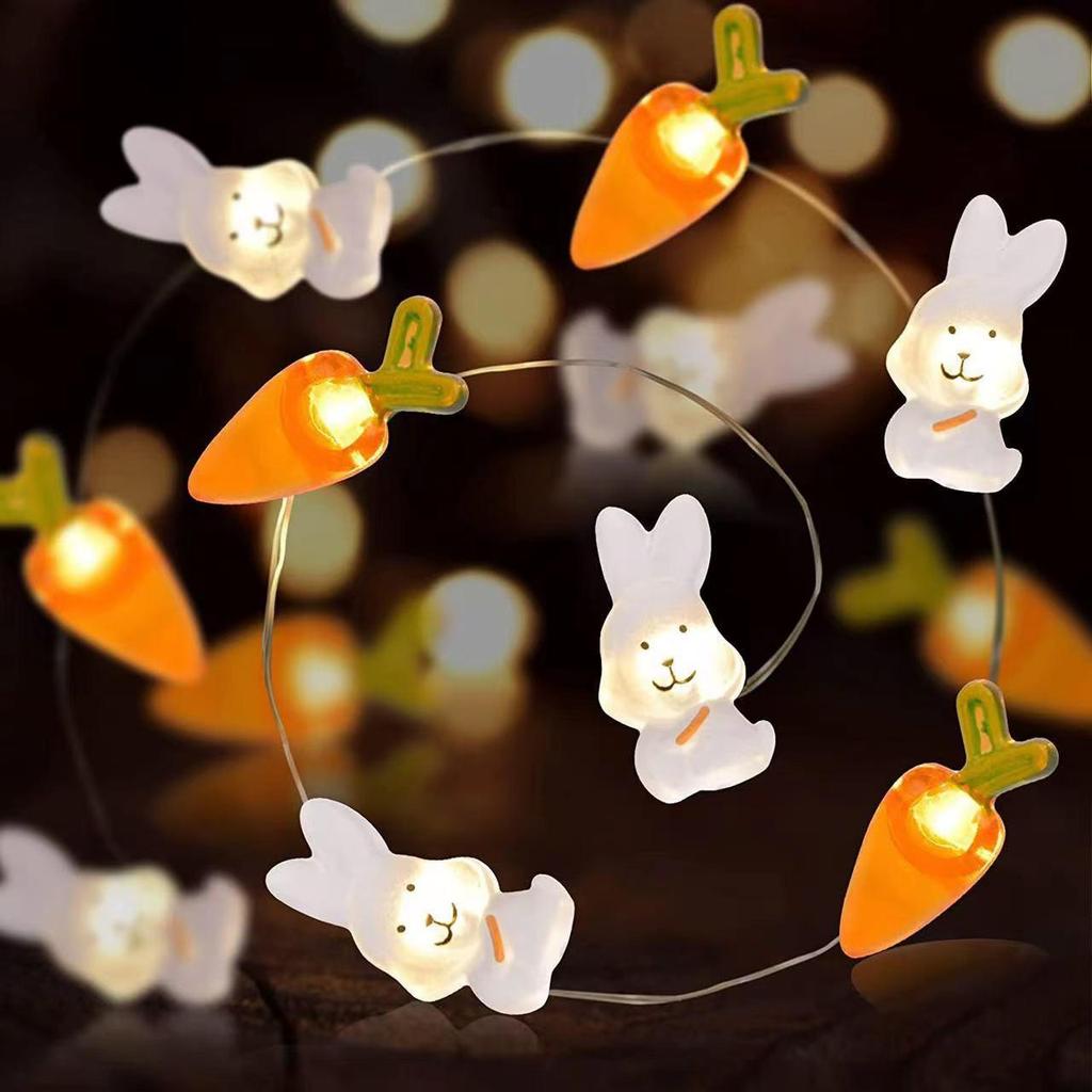 LED Easter Bunny & Egg Copper Wire String Lights