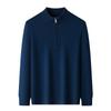 Men's Thickened 460g Cashmere Wool Sweater with Zipper, Half-High Collar, Warm Knitwear for Autumn/Winter.