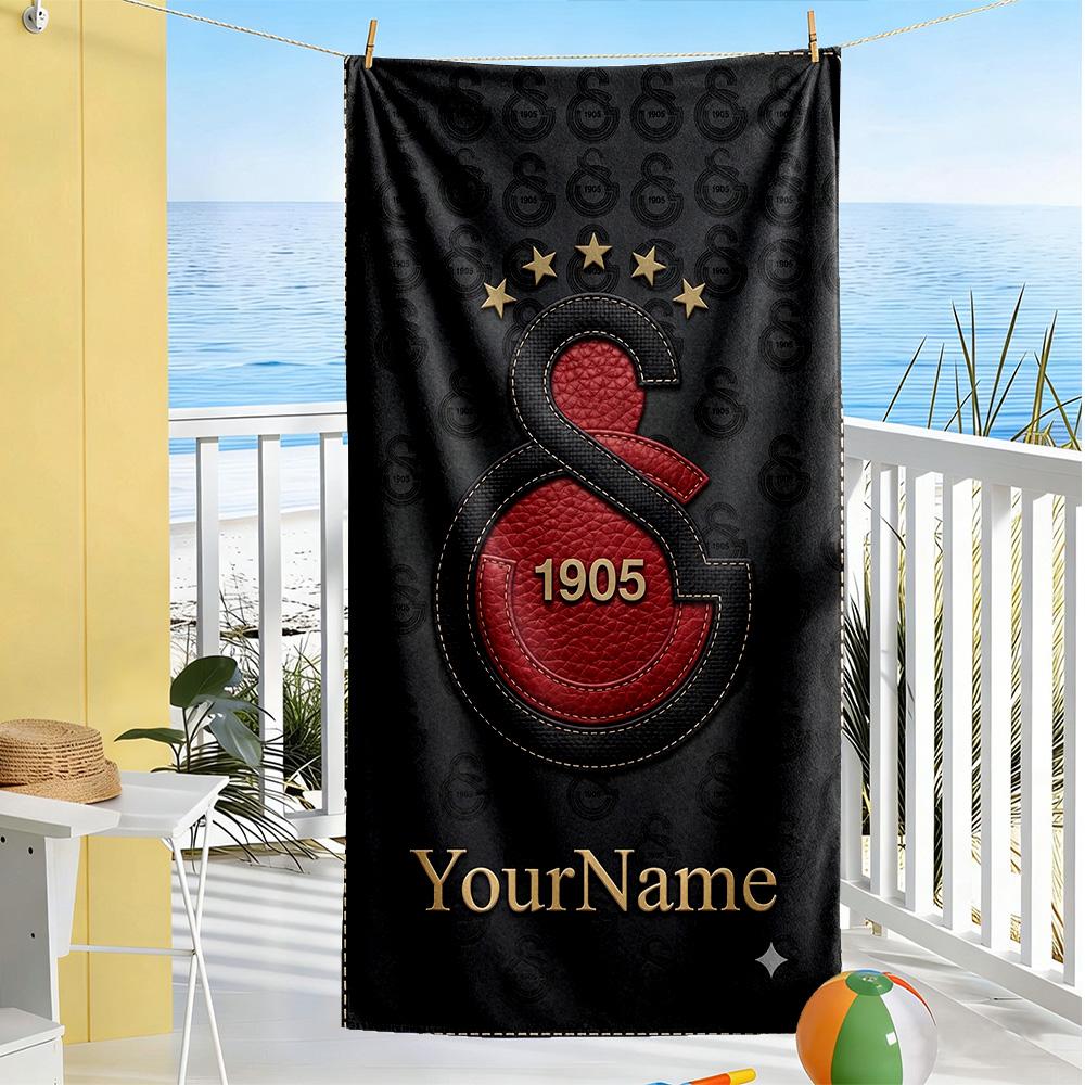 Galatasaray Personalized Name Beach Towel Super Soft Absorbent Ideal For Travel Outdoor Swim Pool Yoga Surf Camping Hiking Gym Gift Holiday
