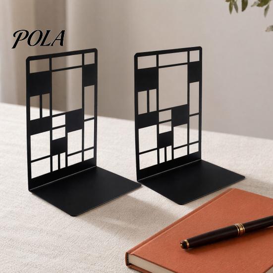 Smooth Edge Bookends 1 Pair Tree of Life Decorative for Shelves, Heavy Duty Bookshelf Metal Organizer, Hollow Book Holder Stoppers Desk, Office