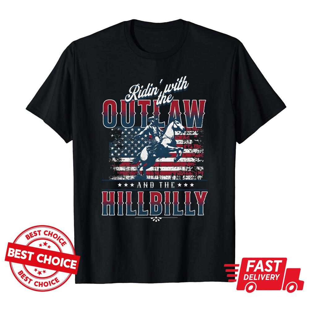Ridin  With The Outlaw And The Hillbilly Shirt S-5XL Unisex T-Shirt XXXL