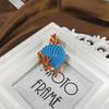 Cute Unique Design Enamel Jewelry Small Simulated Pearl Coral Shell Brooches Women Accessories Shirt Pins