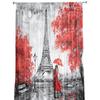 Embracing Paris Autumn Maple Leaves Art Sheer Curtains for Living Room Decoration Window Curtains Kitchen Tulle Voile Curtains