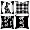Easter Pillow Case Peach Skin Sofa Pillow Living Room Decoration Printed Rabbit Pillow