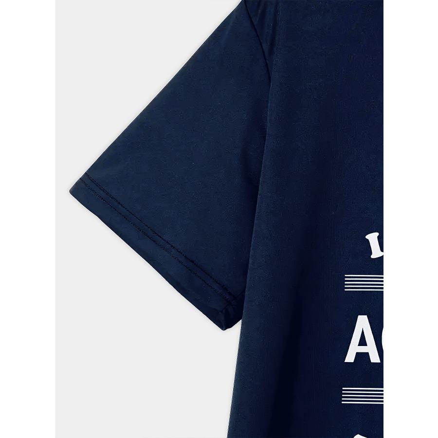 [Customer Favorite] Men's Breathable 3D Letter Print T-Shirt - Casual Round Neck, Short Sleeve Tee for Summer & Outdoor Activities