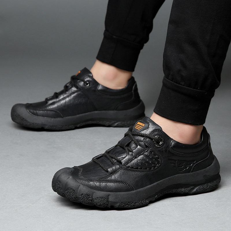 Casual leather shoes men's spring new trend lightweight outdoor sports mountaineering shoes non-slip hiking shoes men