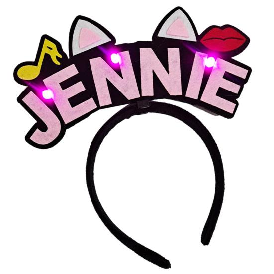 BLACKPINK LISA ROSE Migające Światło Kreskówkowa Opaska na Głowę Gumka do Włosów Nakrycie Głowy Koncertowe