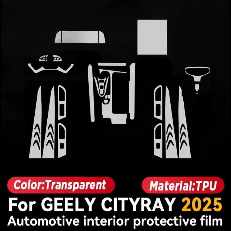 TPU Film For GEELY CITYRAY 2025 Transparent Protective Film Car Interior Central Control Navigation Panel Auto Sticker  Accessor