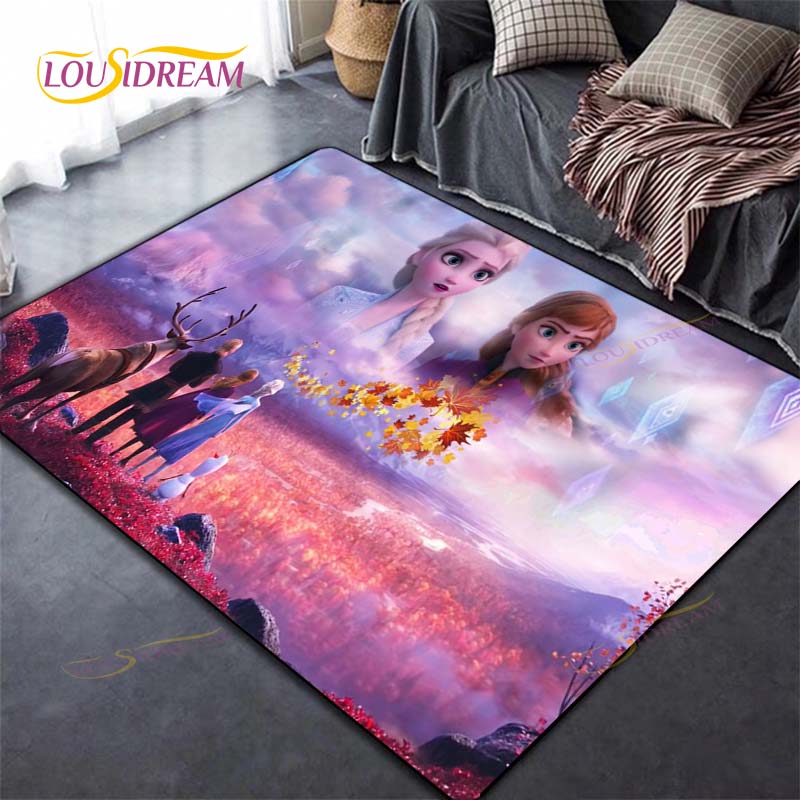 Frozen Carpet Anime Rug Kids Carpets Living Room Tea Table Mats Bedroom Rug Washable Floor Mats Household Area Mat Cute Rug