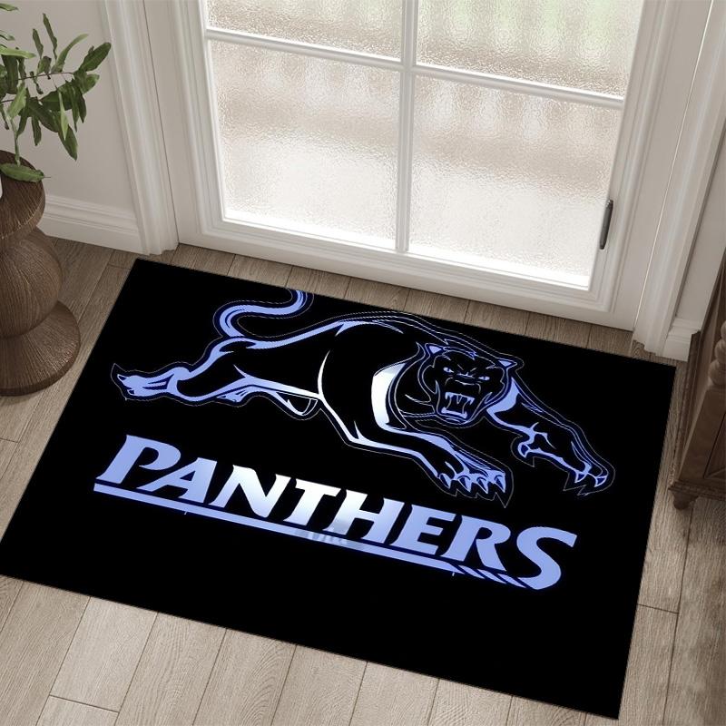 Penrith Panthers Design Crystal Velvet Carpet Cozy Non?Slip Printed Rug For Bedroom Living Room Entrance
