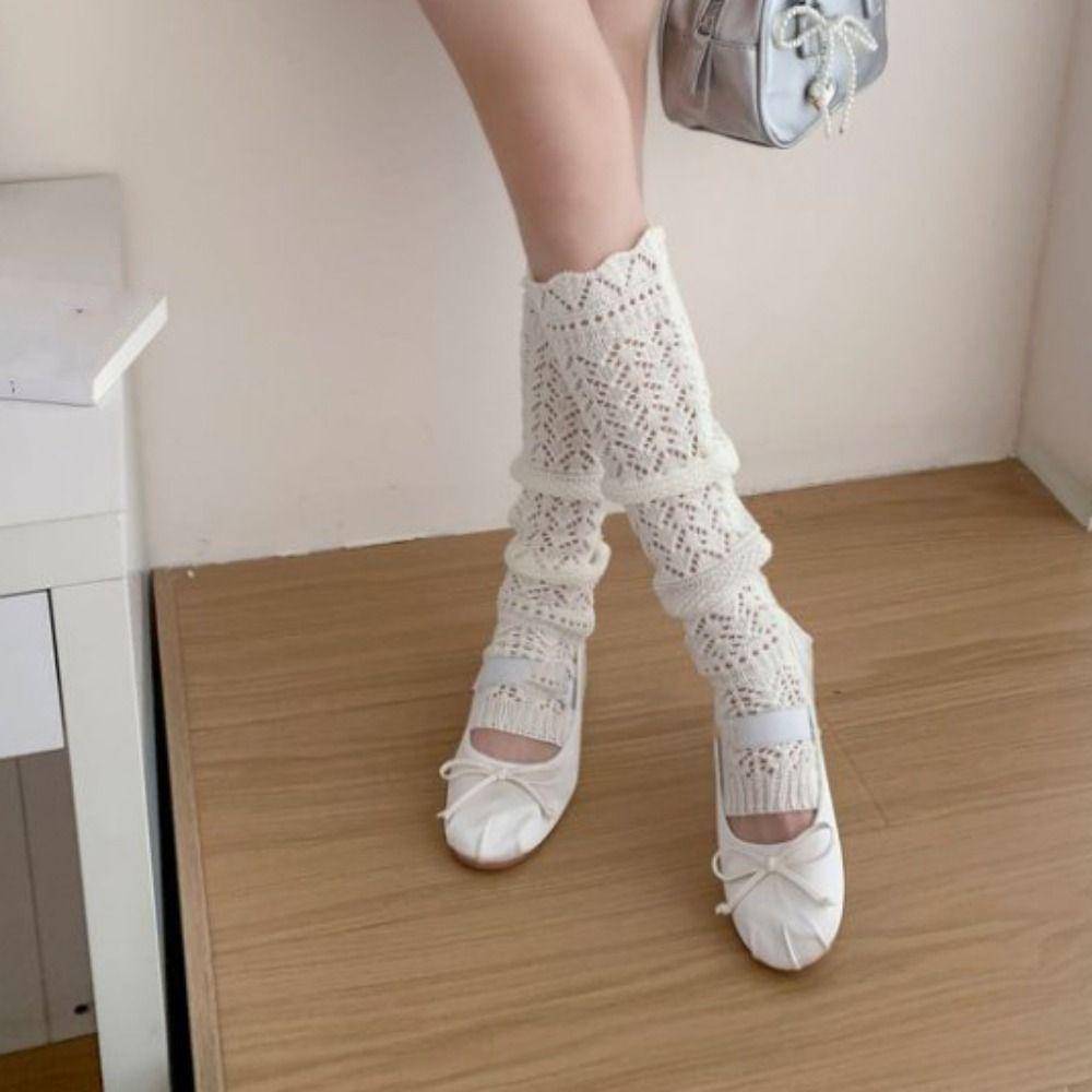 Y2k JK Calf Long Socks Lolita Knit Knee High Socks Simple Mid-tube Stocking  Women