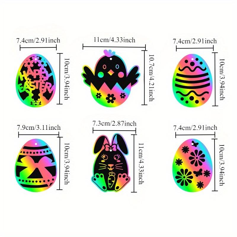 24pcs 2026 New Easter Party Scratch Paintings,Rabbit Festival Scratch Cards,Easter DIY Gift Decoration Hangtags,Home Decoration.