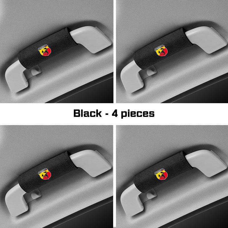 Car Handle Protection Case Suede Cover For Fiat Abarth 695 595 500 124 125 500C Series Car Roof Armrest Inner Door Pull Cover