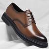 Leather shoes men's autumn dress British men's shoes low-top black with suit leather shoes 2025