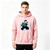 Men's Anime Character Print Pullover Hoodie Casual Long Sleeve Black Hooded Sweatshirt for Daily Wear