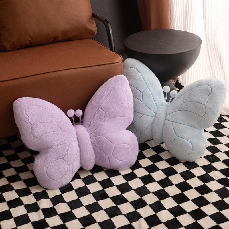 Non-Toxic Butterfly Pillow Soft Stuffed Plush Toys Colorful Butterfly Sofa Hugging Pillow Multicolored Cushion Home Decor Birthday Gifts