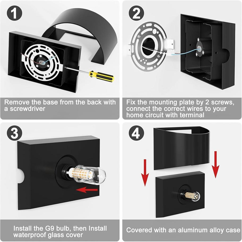 Modern Wall Sconces,Black Indoor Wall Light 10W Aluminum LED Wall Sconce Up and Down Wall Mount Light for Indoor Outdoor Home Theater, Staircase
