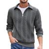 Men's European-Size Jacquard Lapel Jacket - Casual Zip-Up Long-Sleeve Knit Sweater for Spring and Autumn