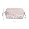 Cute Pink Striped Lace Makeup Pouch Aesthetic Ins Style Makeup Bag for Girls Teens Cosmetic Organizer Kawaii Pencil Case