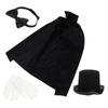 Alasum Kids' 4-Piece Magician Costume Set, Includes Top Hat, Bow Tie, Cape, and Gloves, Prop Suit, and Magic Supplies, Perfect as a Birthday Gift