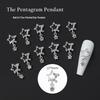 Gold & Silver Alloy Star Pendant Nail Art Accessory