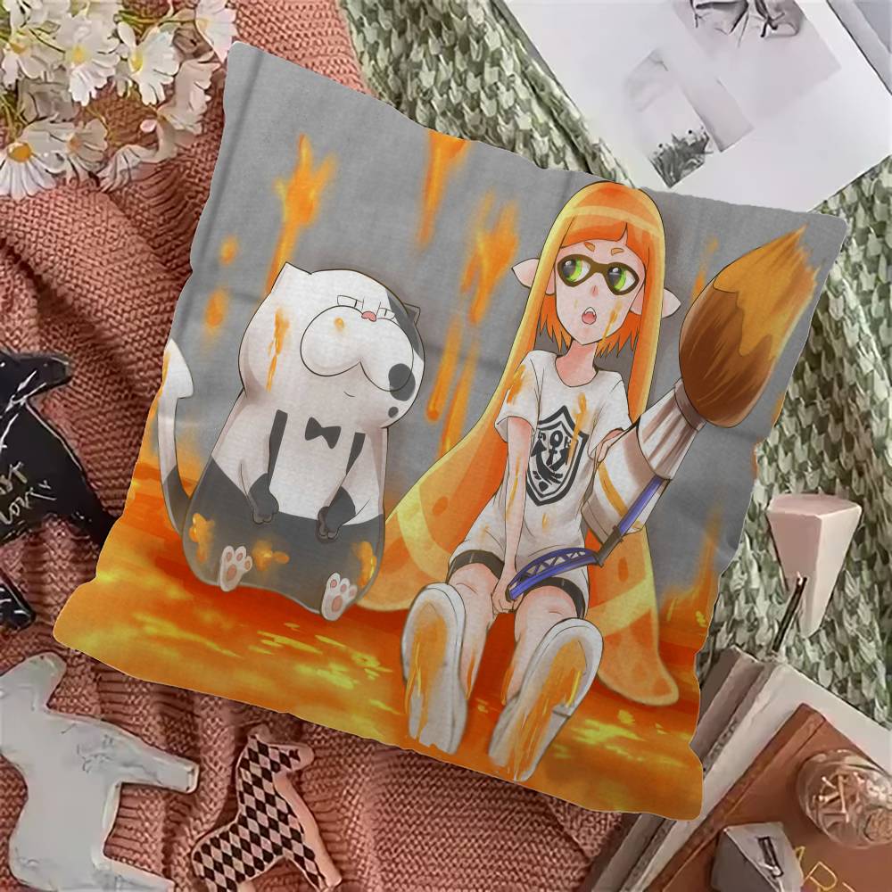 S-Splatoon Game Cushion Cover Car Throw Pillow Case For Sofa Car Christmas Gift 40x40cm 45x45cm 12x12Inch