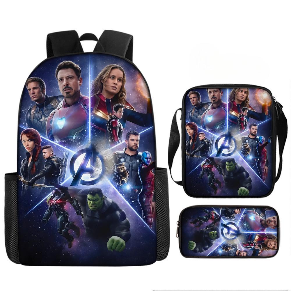 Printed Avengers The Backpack Set Oxford Fabric Pencil Case Essentials School