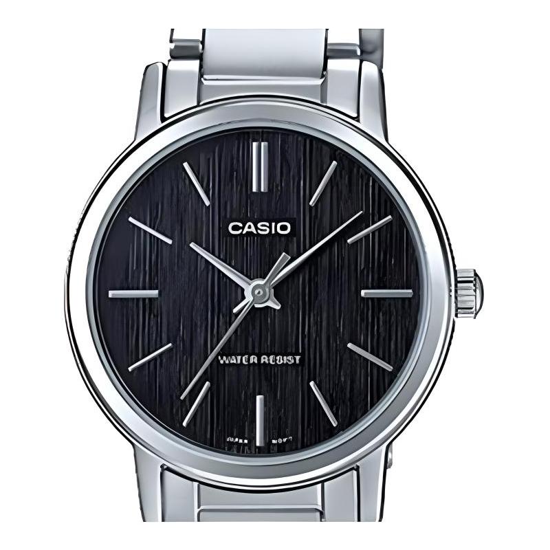 Casio Lebensdicht Wasserdicht Quarzwerk Japanische und Koreanische Uhr Damen Uhr Schwarzes Zifferblatt LTP-E145D-1A
