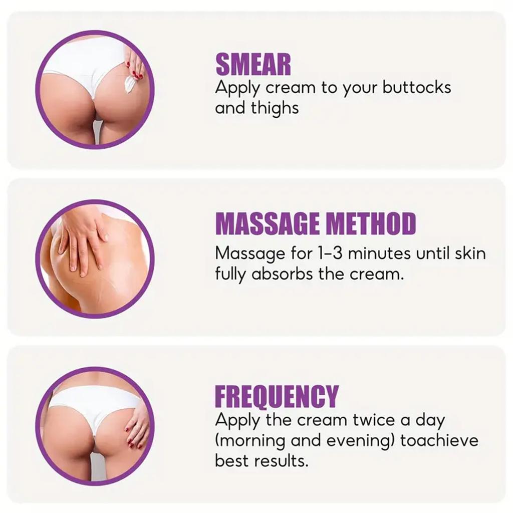Hip cream with glycerin, vitamin C and hyaluronic acid for all skin types