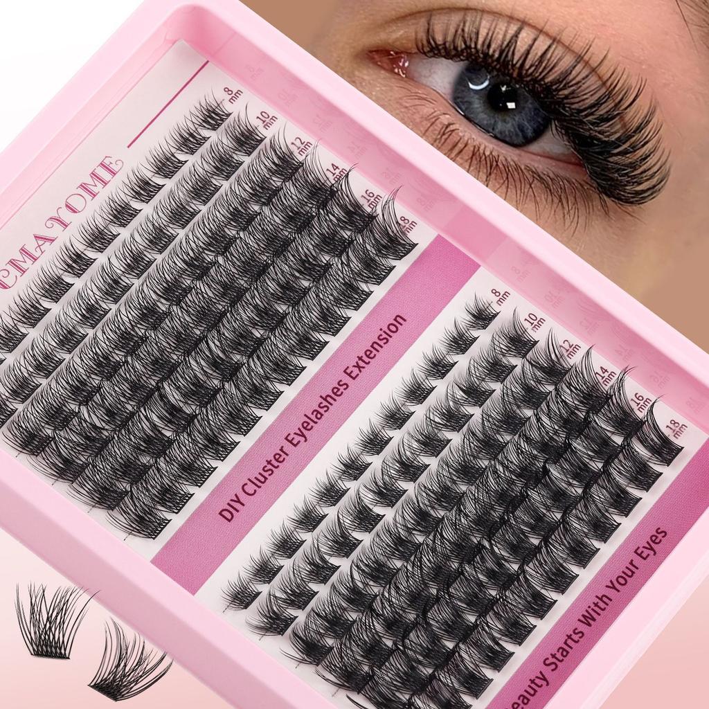 C Curvature Diy Segmented Single Cluster Of False Eyelashes 8-18Mm Thick Curled Eyelashes