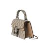 Gucci Borsa a Spalla Mini Borsa a Tracolla in Tela con Chiusura a Bottone Magnetico Logo Vintage Testa di Tigre Borse da Donna Beige Marrone Scuro 752029-KHNRN-8642
