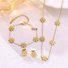 Elegant Titanium Steel Daisy Jewelry Set: Necklace, Bracelet & Earrings with Exquisite Sunflower Design