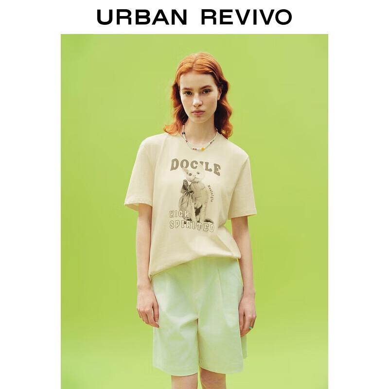 UR 2025 Women s Cute Pet Print Cotton T-Shirt S