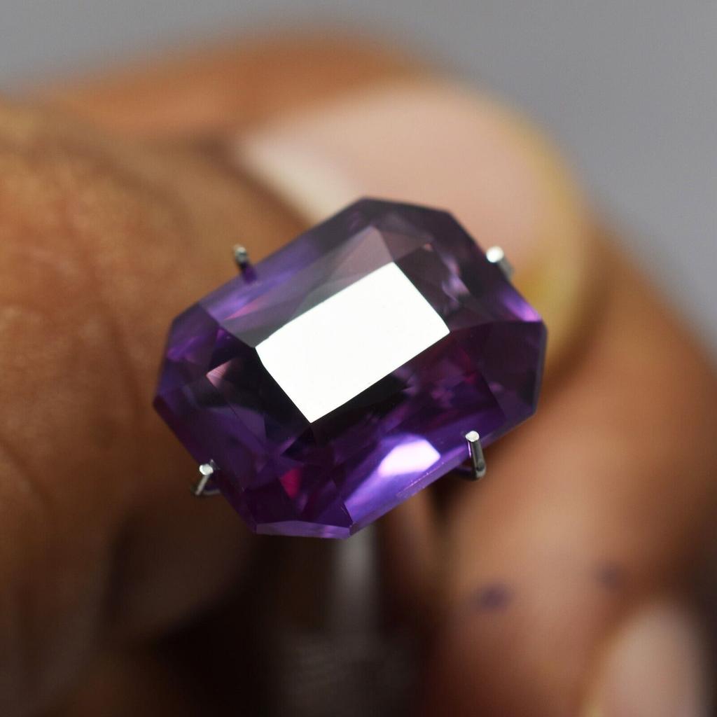 9.30 Ct Natural EMERALD Cut Tanzanite PURPLE Unique CERTIFIED Loose Gemstone