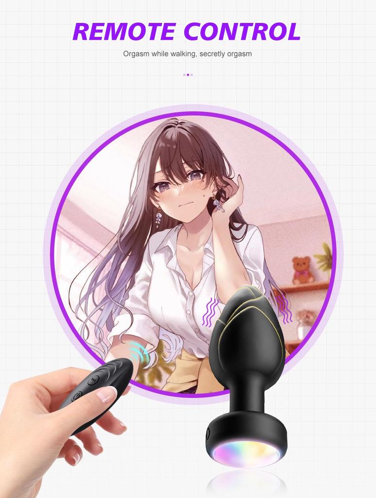 Wireless Remote Control Vibrating LED Anal Plug - Unisex Fun Toy
