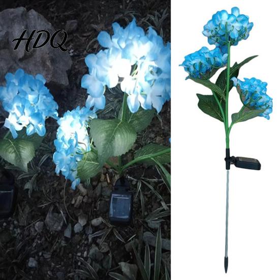 Solar Powered Garden Lights Fairy Hydrangea Light LED Outdoor Stake Lights Waterproof Decorative Tree Artificial Flower Light for Path Yard