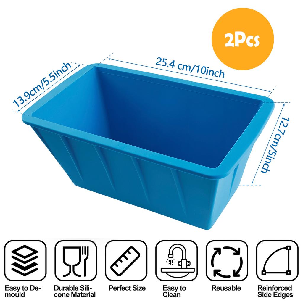 Ice Block Mold Extra Large Ice Box Large Silicone Box with Lid Ice Box 8lbs Ice Cube Maker Dishwasher Safe Ice Bath Chiller
